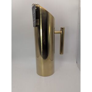 Viski Gold Modern Chic Drink Caraf  Stainless Steel 26 Oz Pitcher w Handle NEW